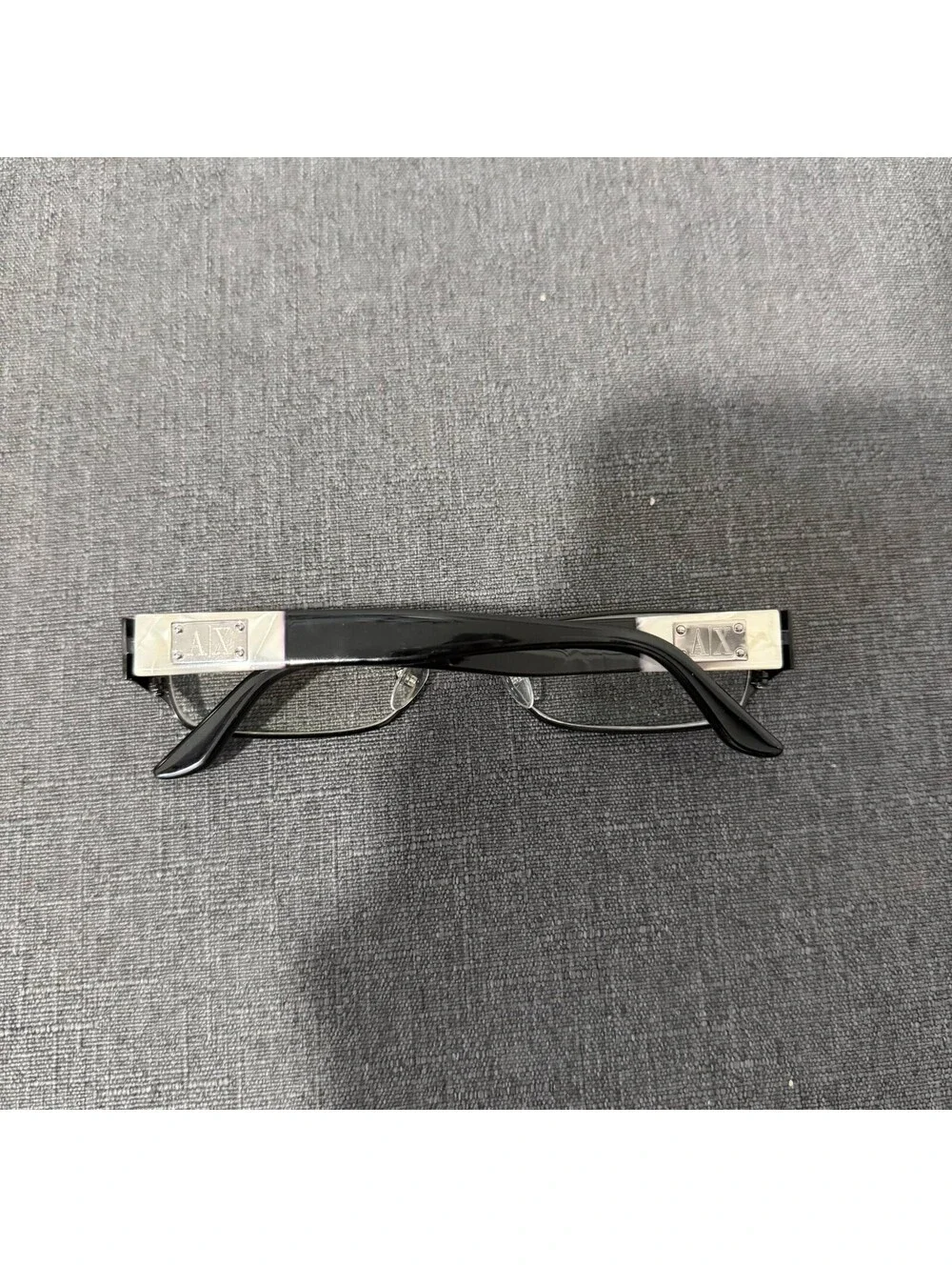Armani Exchange AX 221 65Z Eyeglasses Frames Black Silver 52-16-135 w/ Case